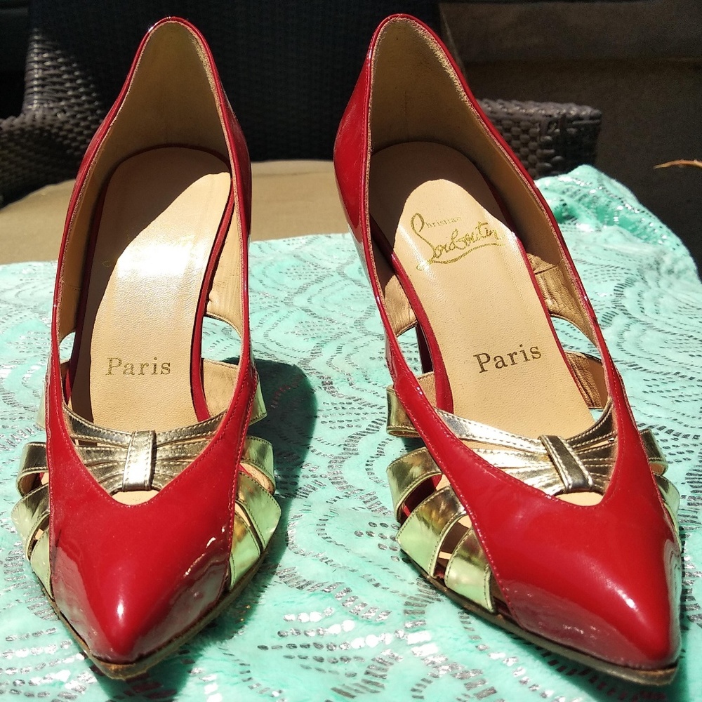 authentic Christian Louboutin sexy red shoes